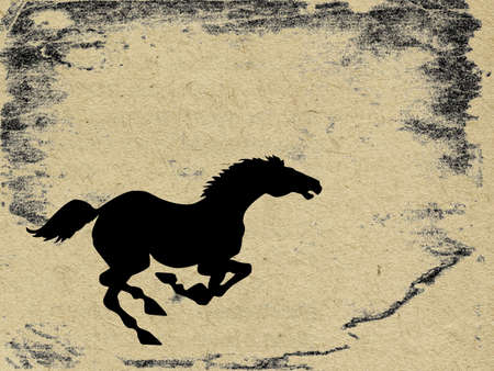 horse on grunge background, vector illustrationのイラスト素材