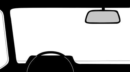 car salon silhouette on white background, vector illustrationのイラスト素材