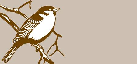 bird silhouette on brown backgroundのイラスト素材