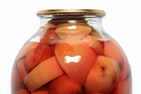 canned apple in glass jar