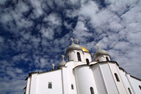 christian orthodox church on cloudy background