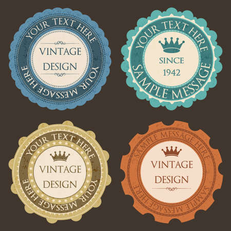 Vintage Stickers And Labelsのイラスト素材