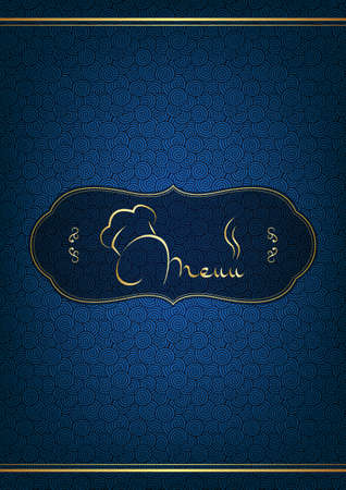 Blue restaurant menu cover のイラスト素材