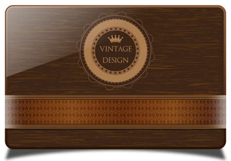 Wooden vintage cardのイラスト素材