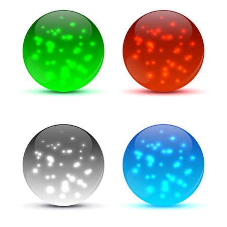 3D glass icons ballsのイラスト素材