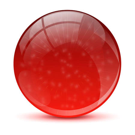 3D red icon ballのイラスト素材