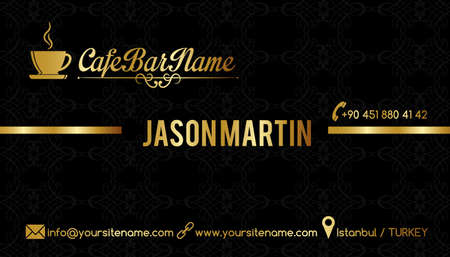 Cafe bar business card blackのイラスト素材