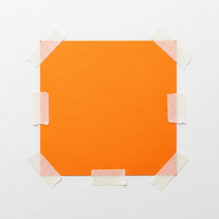 Bright orange square isolated on white backgroundの素材