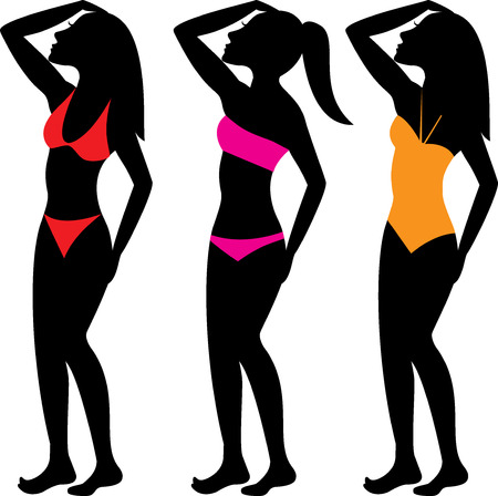A collection of diffeterent swimsuit types. See others in this series.のイラスト素材