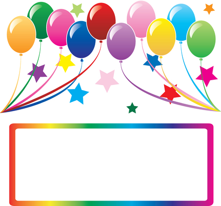 10 colors of balloons, available with different backgrounds. Vector Illustration.のイラスト素材