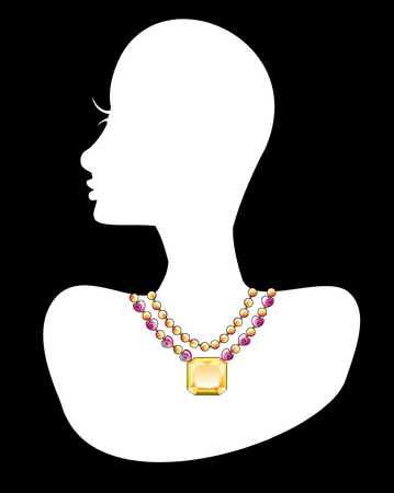 Necklace 1. Also available in other sets.のイラスト素材
