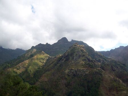 Mountain In Clouds In Funchal Madeiraの写真素材