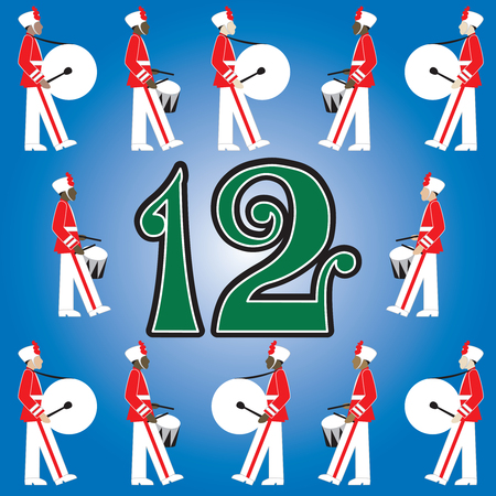 The 12 Days of Christmas, Illustration. のイラスト素材