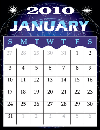 Illustration of 2010 Calendarのイラスト素材