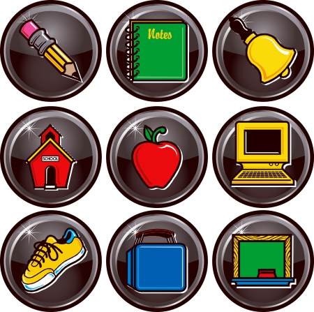 School Icon Buttonsのイラスト素材