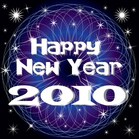 2010 New Year's design with fireworks, vector illustration.のイラスト素材