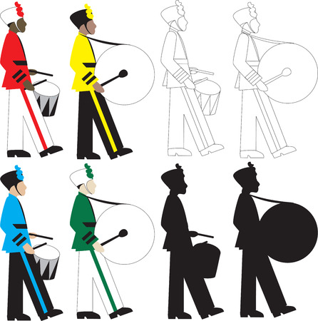 8 different types of drummers Illustration. のイラスト素材