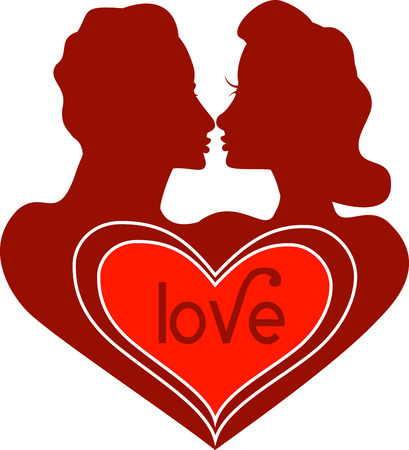 Vector Valentine Icon Love Logo with Text.のイラスト素材