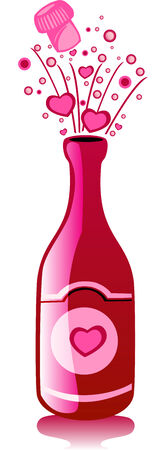 Vector Love Potion, Champagne for Valentine's day or love.のイラスト素材