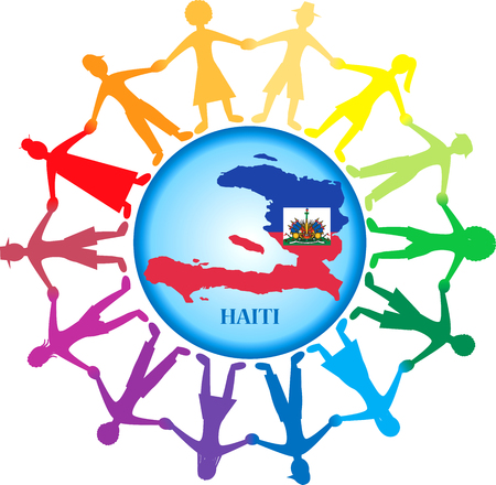 People all around the world helping Haiti after the Earthquake in Port-Au-Prince, Haiti on Tuesday January 12, 2010..のイラスト素材
