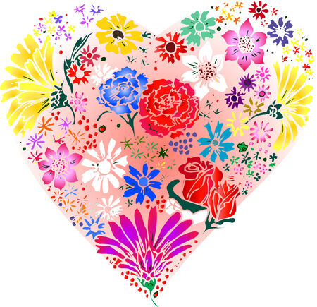 Flowers Made into a Heart.のイラスト素材