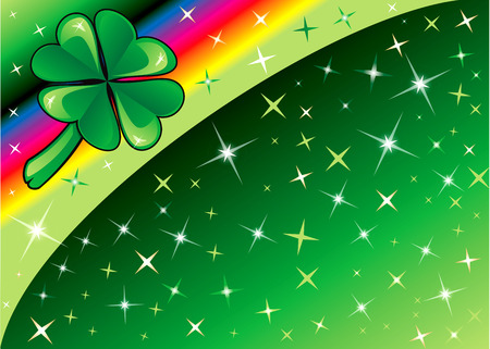  Shamrock Rainbow Background 2 with stars. There is space for text or image.のイラスト素材