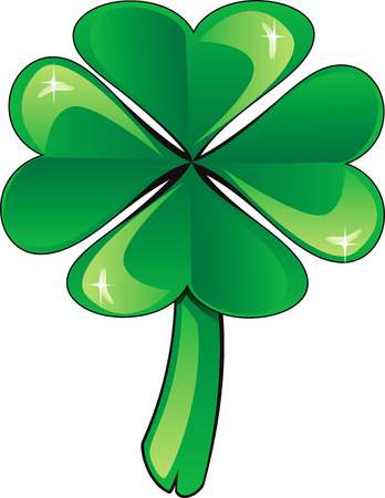 illustration four leaf clover shamrock. St. Patrick's Day.のイラスト素材