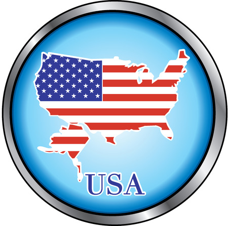  Illustration for USA, Round Button. Used Didot font.のイラスト素材