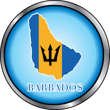  Illustration for Barbados, Round Button. Used Didot font.のイラスト素材