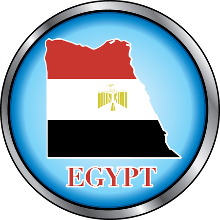 Vector Illustration for Egypt, Round Button. Used Didot font.のイラスト素材