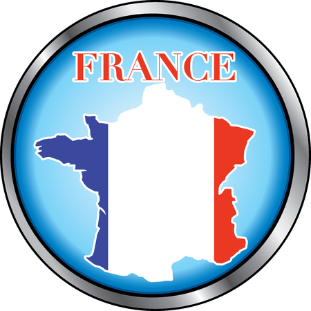 Vector Illustration for France, Round Button. Used Didot font.のイラスト素材