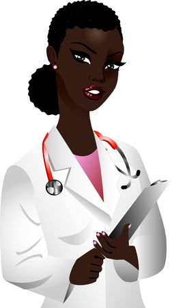 Vector of black woman doctor. See others in this series.の写真素材
