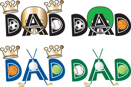 Illustration of Dad Text 1 in four versions.のイラスト素材