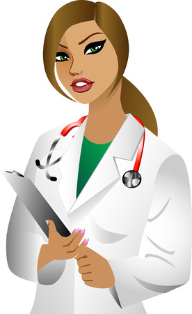  white woman doctor. See others in this series.のイラスト素材