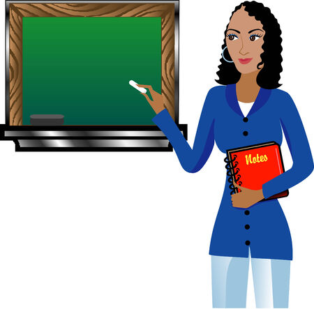  Teacher with Chalkboard and notebook. There is room for text. See others in this series.のイラスト素材