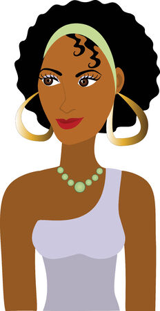 Afro Girl Avatar. See others in this series.のイラスト素材