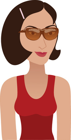 Brunette with sunglasses Avatar. See others in this series.のイラスト素材