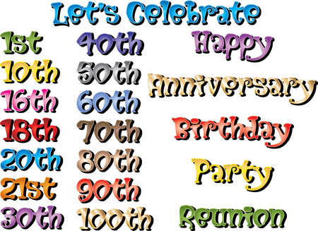Illustration of Special Birthdays and Occasions.のイラスト素材