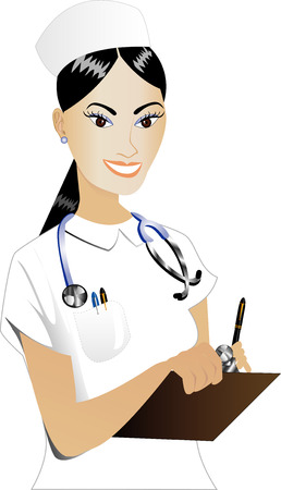 Illustration of an Asian woman Nurseのイラスト素材