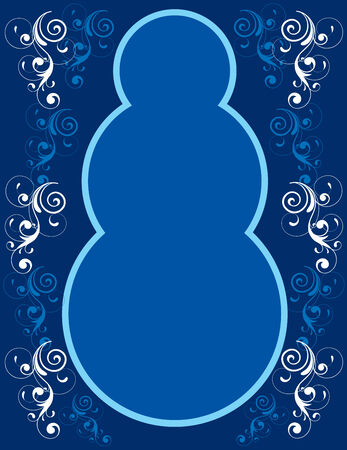  Illustration of Blue Snowman Border.のイラスト素材