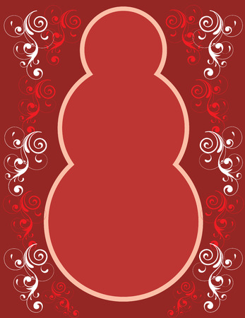  Illustration of Red Snowman Border.のイラスト素材