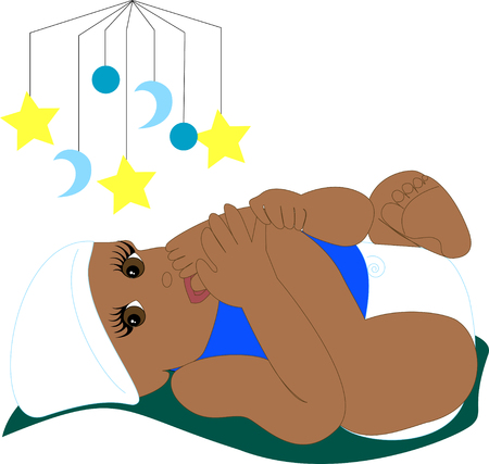  Illustration Baby Sucking Toe  のイラスト素材