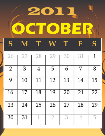  Illustration of 2011 theme monthly calendars.のイラスト素材