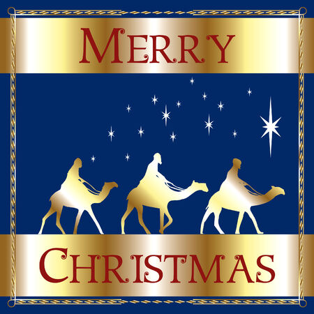 a Merry Christmas Blue Wisemen.のイラスト素材