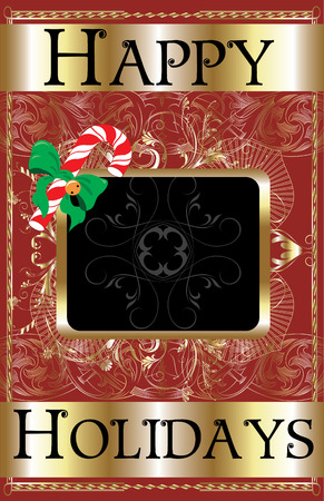 Happy Holidays Candy Cane Poster.のイラスト素材