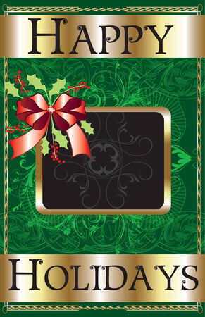 Happy Holidays Ribbon Poster.のイラスト素材