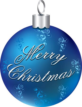 Illustration of blue silver happy holidays ornament isolated.の写真素材