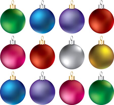 Illustration of Ornament Set 2 isolated. Twelve different Ornaments.の写真素材