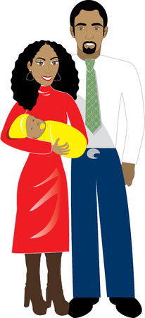 Vector Illustration of Family number 6. A family of 3 isolated. のイラスト素材