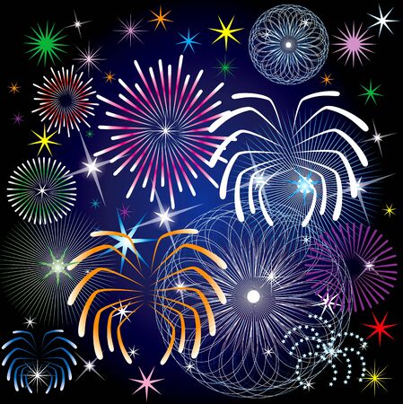 Vector Illustration of colorful fireworks. の写真素材